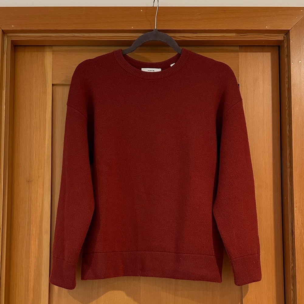 Vince Deep Red Crewneck Sweater